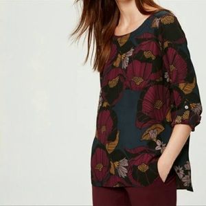 LOFT Autumn Blossom Pocket Blouse